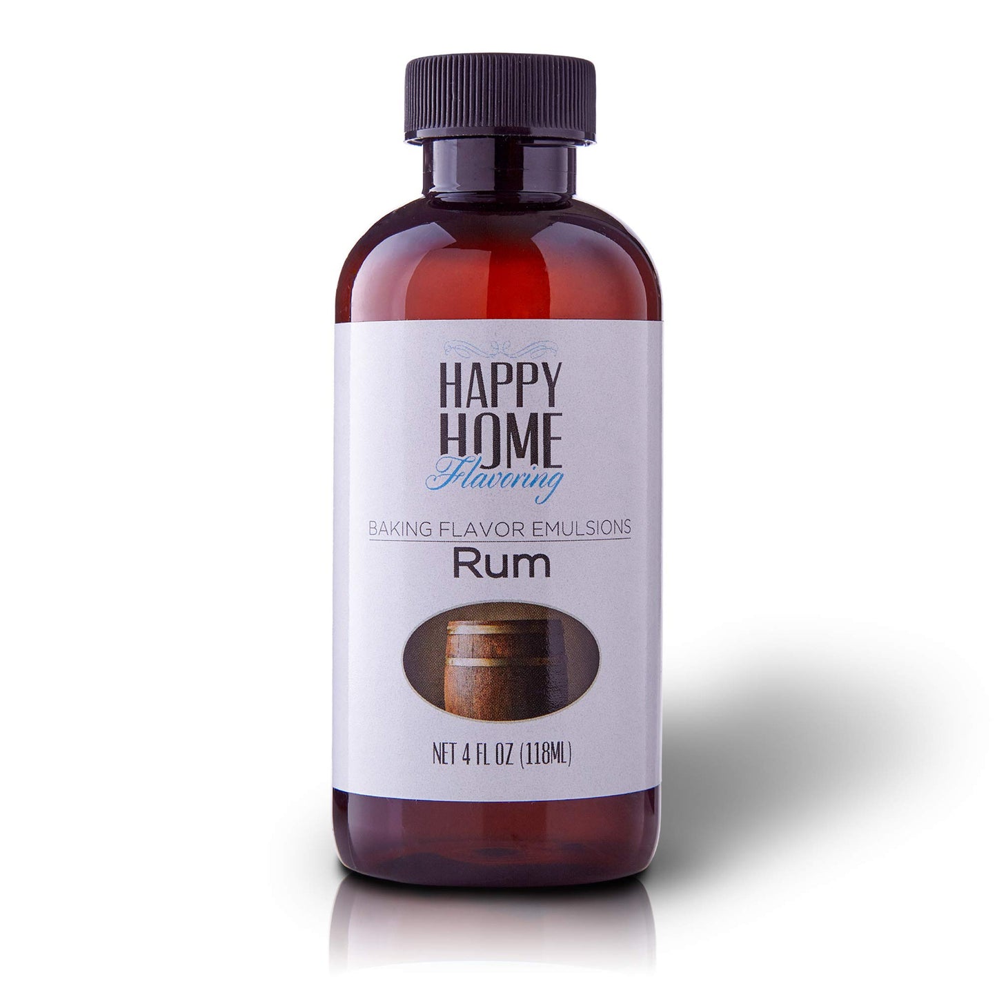 Happy Home Flavoring Imitation Rum Baking Flavor Emulsion - Certified Kosher, 4 oz.