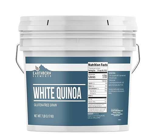 Earthborn Elements White Quinoa, 1 Gallon, Gluten-Free, Raw, Vegan, Packaged in a Resealable Bucket