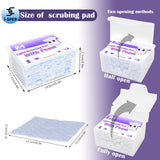 24 Pack Light Scouring Pad with Foam, Triple Cleaning Scrub Pad Singles Heavy Duty Household Non-Scratch Abrasive Hand Pad Multi Surface Magic Sponge