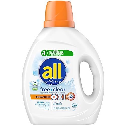 All, Liquid Laundry Detergent, Free Clear, Oxi, 49 Loads, 73 Ounce