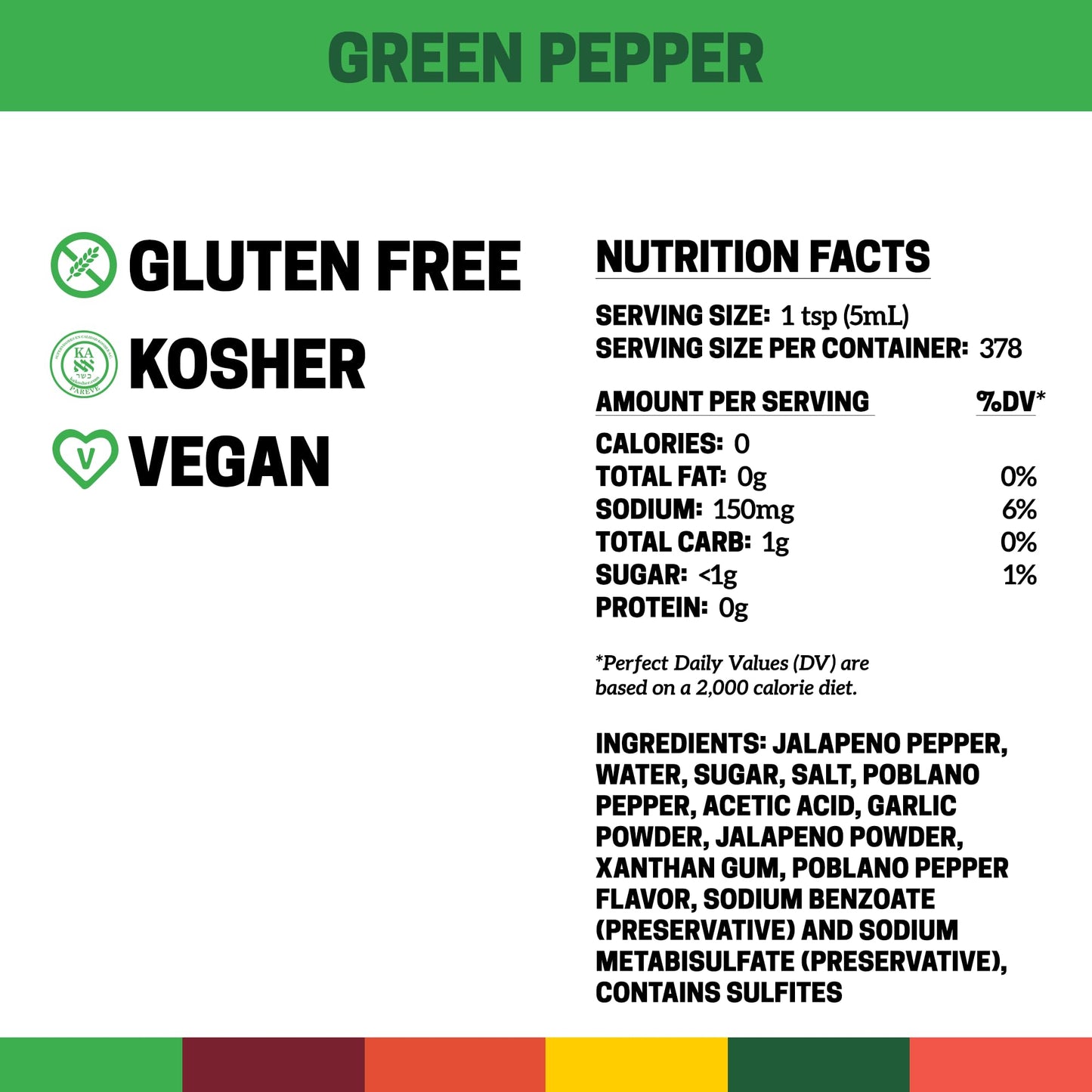 Cholula Green Pepper Hot Sauce, 64 fl oz - One 64 Fluid Ounce Bulk Container of Green Jalapeno Hot Sauce, Perfect for Eggs, Fried Chicken, Tuna