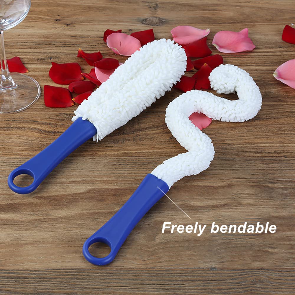 LJDJ Bottle Cleaning Brush - Set of 2 Different Sizes Flexible Bottle Scourer - Multi-Function Household Cleaning Tools for Cleaning of Wine