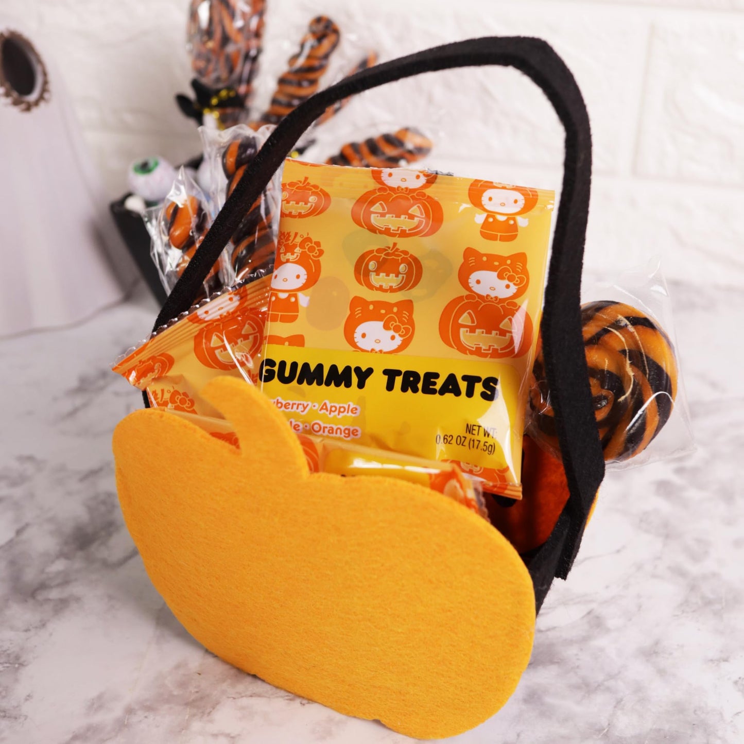 Halloween Hello Kitty Trick or Treat Candy, Individual Bags for Handouts or Parties, Assorted Fruit Gummies, 24 Count
