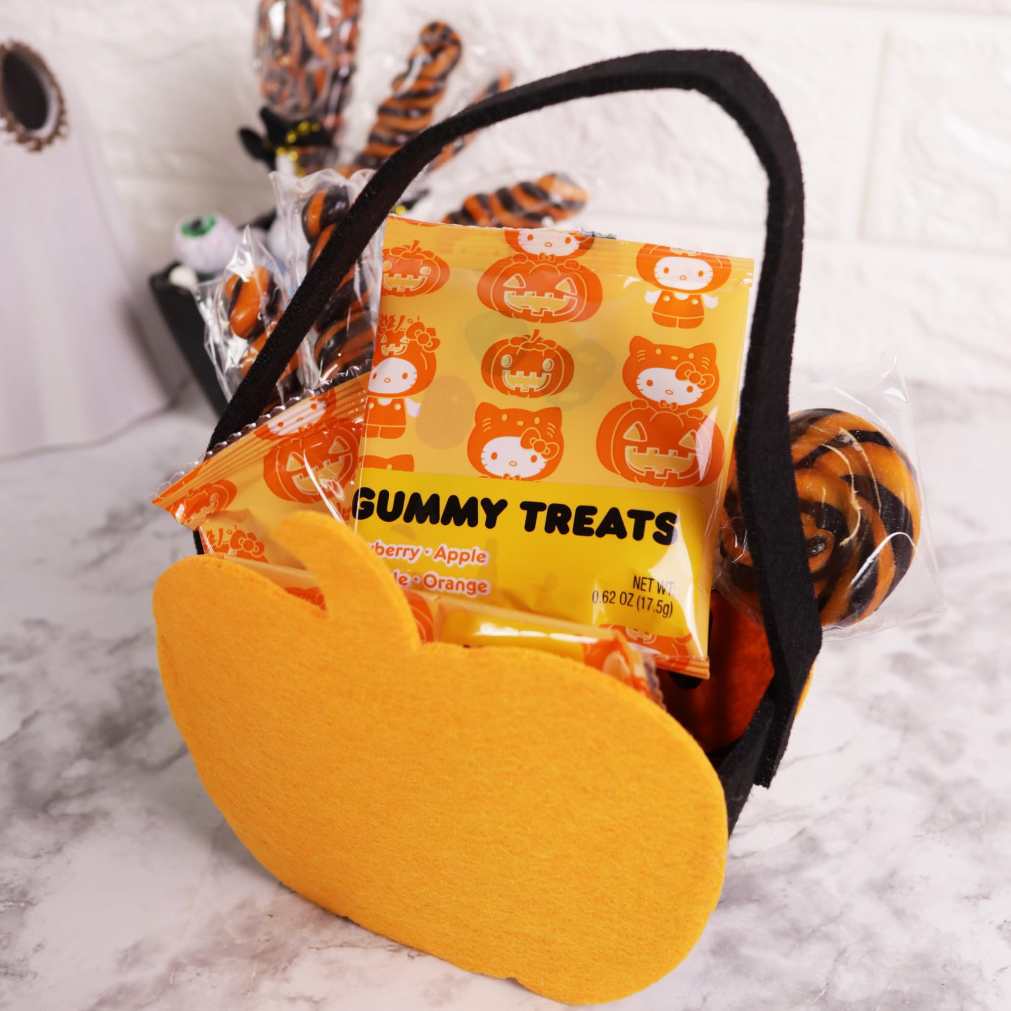Halloween Hello Kitty Trick or Treat Candy, Individual Bags for Handouts or Parties, Assorted Fruit Gummies, 24 Count