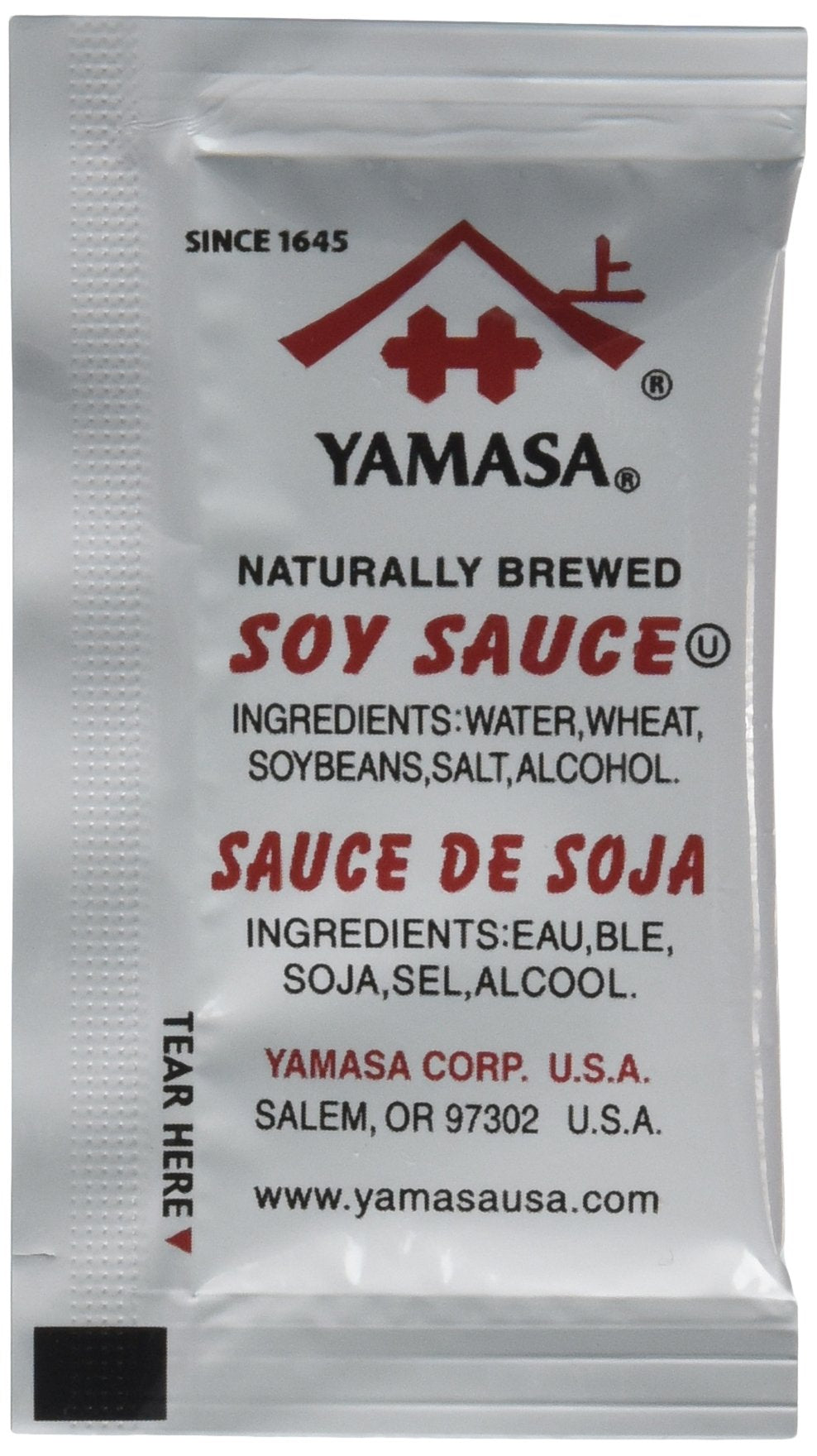 Yamasa, Soy Sauce, Full Flavor Japanese Brewed Soy Sauce Packets, 500 5.5ml Individual Portion Packs