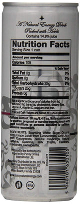 Pussy's Natural Energy Drink - Carbonated Energy Drinks Pack of 12-250ml - All Natural Caffeine Drinks - ILIOS Packaging.