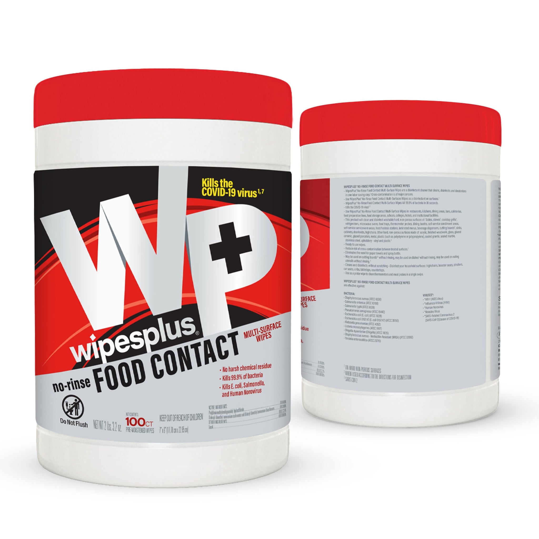 WIPESPLUS Cleaning Wipes All Purpose Food Contact - No Rinse, No Residue, Quick Dry Formula, Disinfecting Wipes For Restaurants, Foodservice, Schools