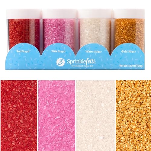 Sweets Indeed Sprinkles, 4 Pack, Edible Sprinkle Mix, Perfect for Cake Decorations, Baking, Ice Cream, Cookies, Cupcake Topper (Sweetheart Sugar)