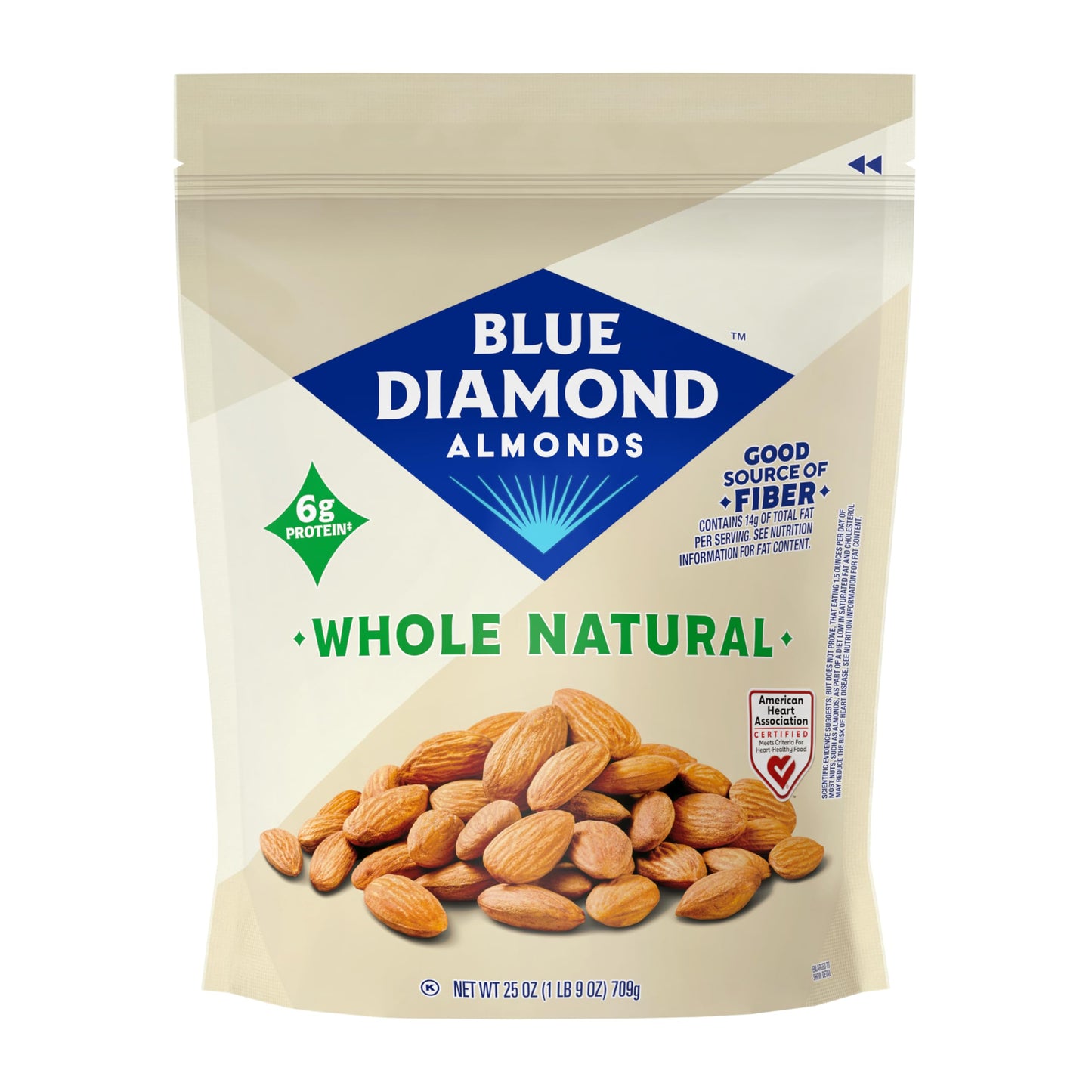 Blue Diamond Almonds, Raw Whole Natural, 25 Ounce