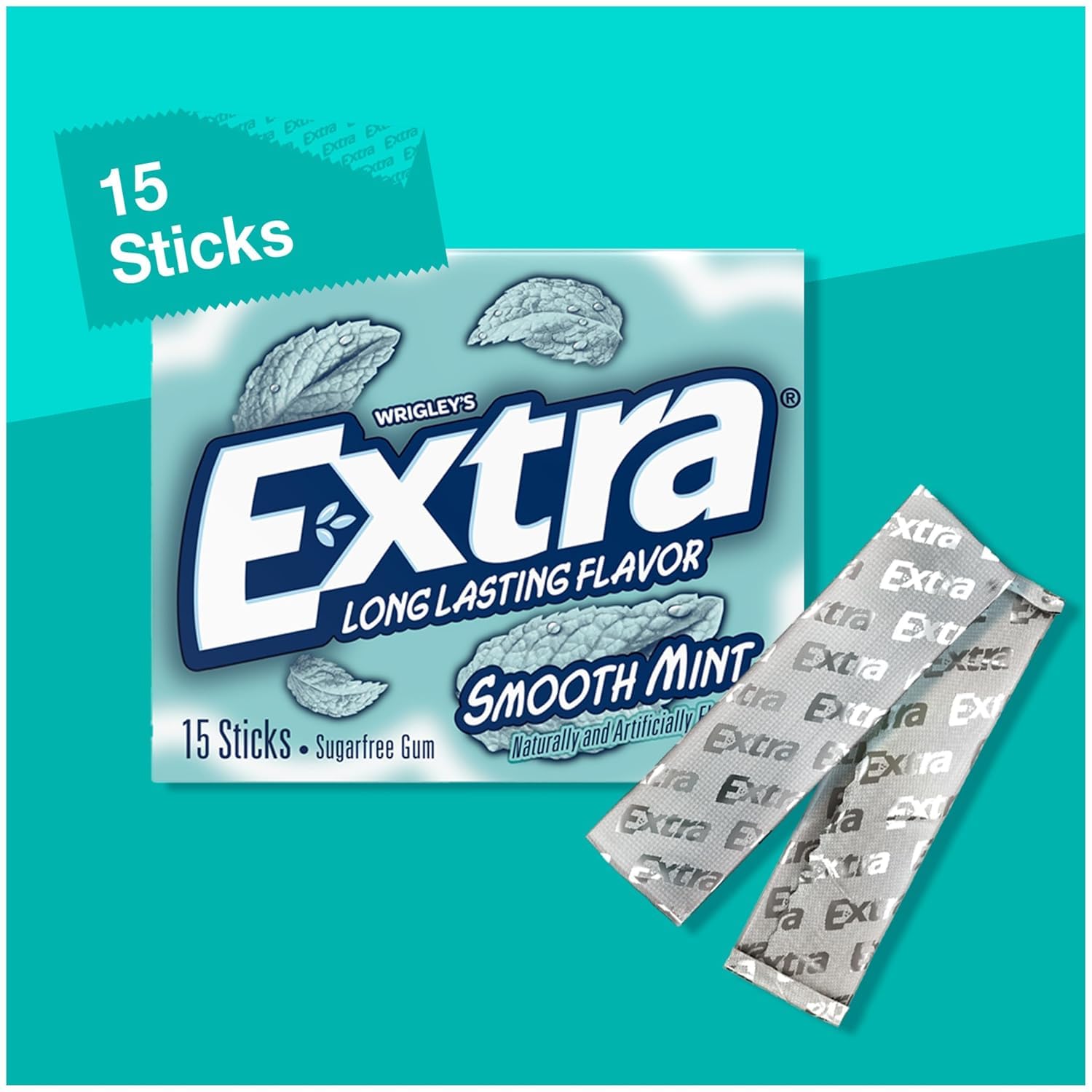 Extra Smooth Mint Sugarfree Gum, Single Pack (Pack of 2)