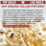 Great River Milling Organic Yellow Popcorn Kernels | Gluten Free Whole Grain Popcorn for Air Popper, Stovetop & Popcorn Machines | Non-GMO, USDA
