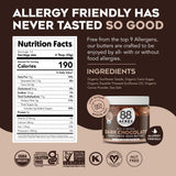 88 Acres Organic Sunflower Seed Butter, Dark Chocolate, 14 oz Jar, 2 Pack, Butter Spread with 5g Plant-Based Protein, Gluten Free, Nut Free, Vegan