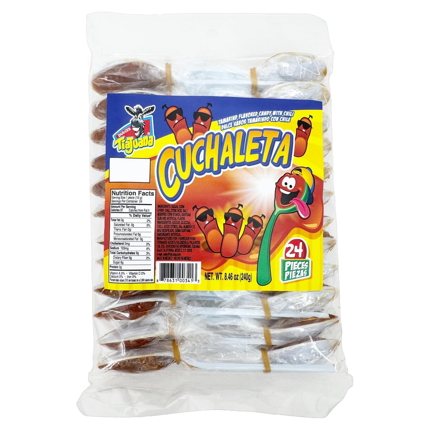 Cuchaleta Cucharitas Tamarindo con Chile Mexican Spoon Candy - 24 Count (2 Pack) - Tamarind Chili Candy Spoons, Sweet & Spicy Mexican Candy