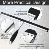 14 inch Shower Squeegee Stainless Steel Squeegee All-Purpose Glass Squeegee for Shower Doors Mirror Tile Bathroom, Window and Car Glass with Door