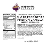 Cappuccino Supreme 1.2 lb bag Sugar Free Decaf French Vanilla Instant Cappuccino Mix