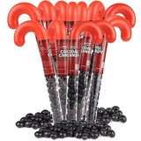 Naughty List Coal Candy Cane Tubes, Bulk Funny Christmas Stocking Stuffer Gag Gifts, Strawberry Flavored Chewy Treats, 1.41 Ounces (Box of 12)
