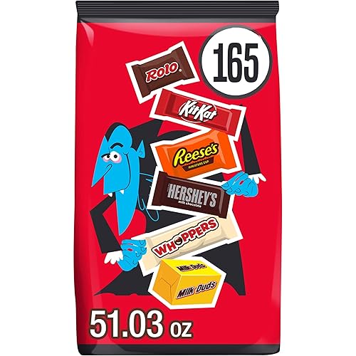 Hershey Assorted, Halloween Candy Bulk Variety Bag, 51.03 oz (165 Pieces)