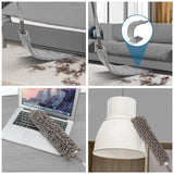 Microfiber Duster, 4PCS with Extension Pole(Stainless Steel) 30 to 100 Inches, Reusable Bendable Dusters, Washable Lightweight Dusters for Cleaning