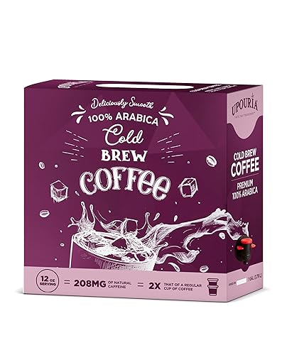 Upouria Cold Brew Coffee on Tap | Ready to Drink Cold Brewed Coffee | Drink Extracted from Premium Beans | 208mg Caffeine Content | Made from 100%