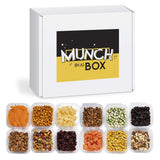 Munch In A Box Snack Care Package - Assorted Nuts and Dried Fruit Gift Box - Delicious Healthy Snacks for Office, Dorm, Home - Party and Holiday Gift