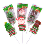 Christmas Character Sour Gummy Lollipops, 3 Pack, Assorted Designs, Perfect Stocking Stuffer, 1.23 Ounces