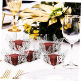 PRETYZOOM 100pcs Butterfly Truffle Wrappers Decorative Small Chocolate Cups Double-sided Reflective Silver Candy Paper Liners Party Table Decor