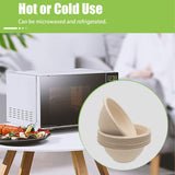 100 Pack 8oz Compostable Paper Bowls,Heavy-Duty Disposable Natural Bagasse Bowls,Biodegradable Soup Bowls,Eco-Friendly,Heat Resistant,for Ice