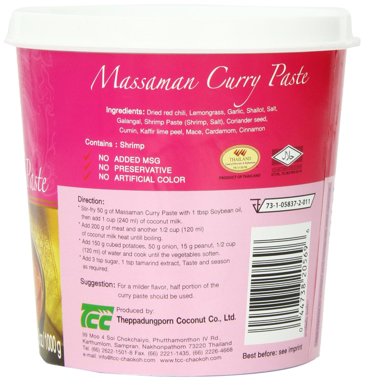 Mae Ploy Massaman Curry Paste, Authentic Thai Masaman Curry Paste For Thai Curries And Other Dishes, Aromatic Blend Of Herbs, Spices And Shrimp Paste