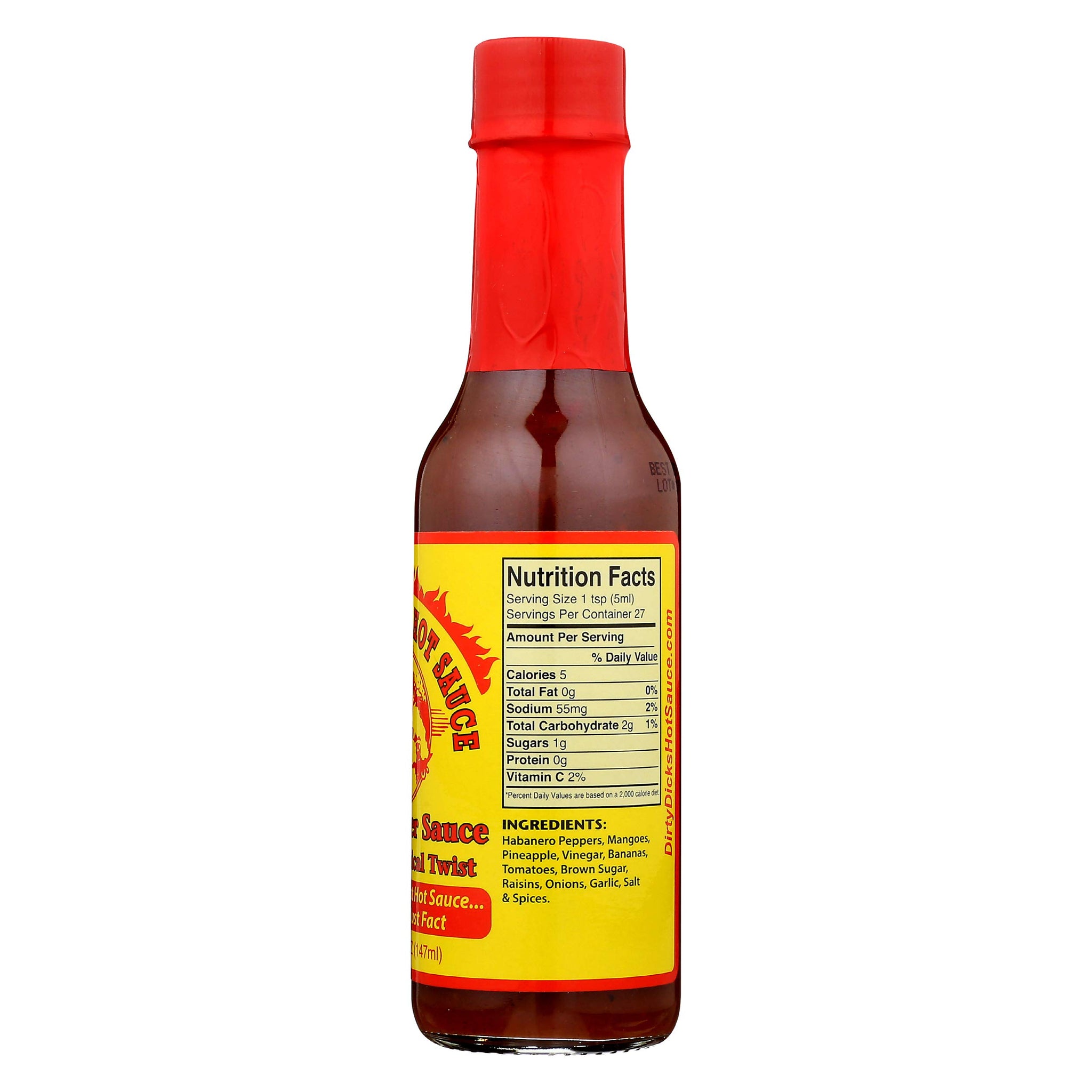 Dirty Dick's Original Hot Sauce, 5 Fl Oz | Award-Winning Habanero Hot Sauce with Tropical Fruits, Peppers & Spices | Sweet Heat, Gluten Free, Gourmet