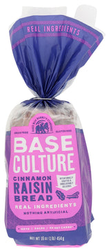 Base Culture Cinnamon Raisin Bread, 16 OZ