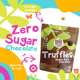 BHU FOODS Keto Fat Bombs, Organic, Vegan, Low Carb Sugar Free, Decadent Candy made with Clean Ingredients, Double Dark Chocolate Truffles (2 Bags)