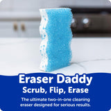 Scrub Daddy Eraser Sponge - 10x More Durable Than Traditional Erasers with Scrubbing Gems - Removes Dirt, Scuffs & Stains - Water Activated Sponge