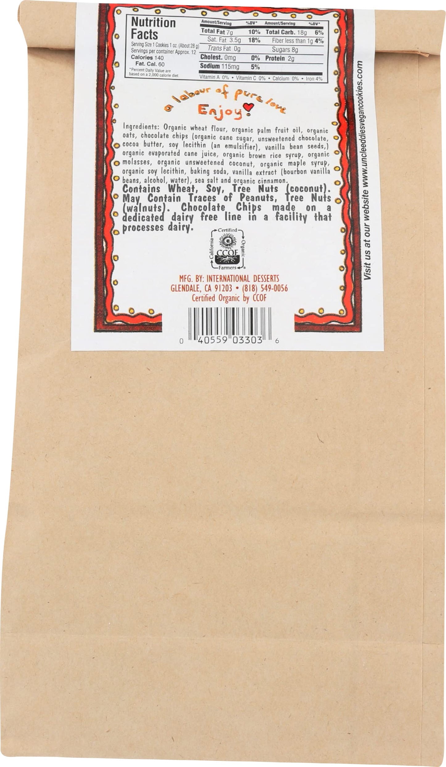 Uncle Eddie's Vegan Oatmeal Chocolate Chip