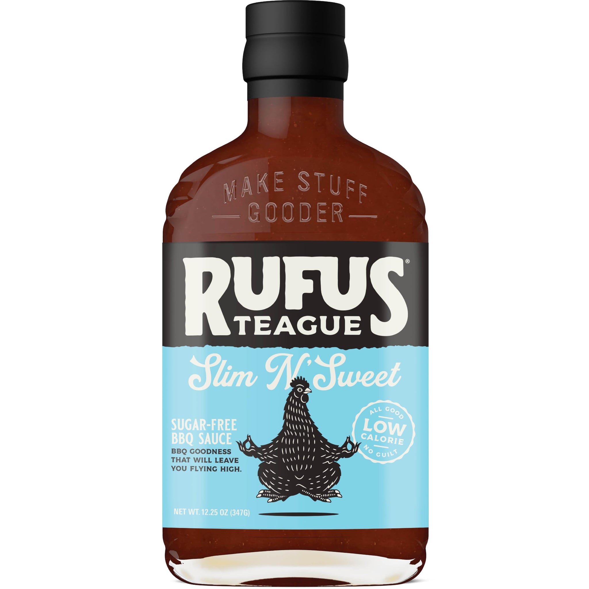 Rufus Teague Sugar-Free BBQ Sauce Slim N' Sweet, Non-GMO, Kosher, 12.25 oz