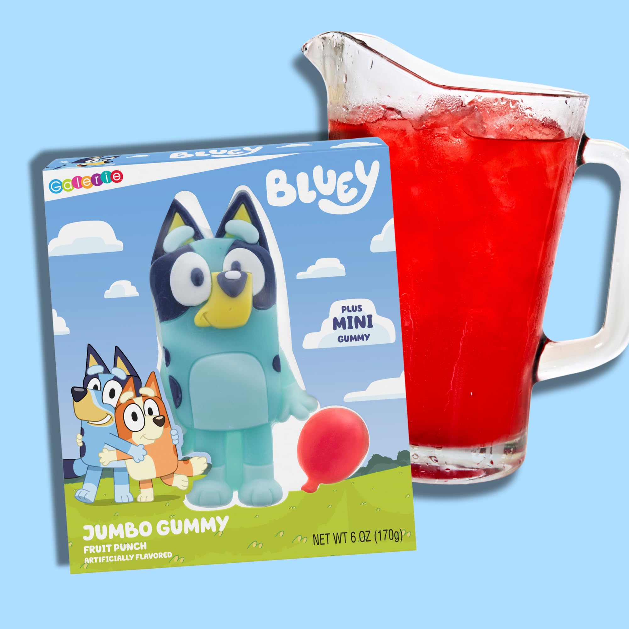 Jumbo Bluey Gummy, Fruit Punch Flavored Chewy Candy, Perfect Easter Basket Stuffer Treat, 6 Ounces