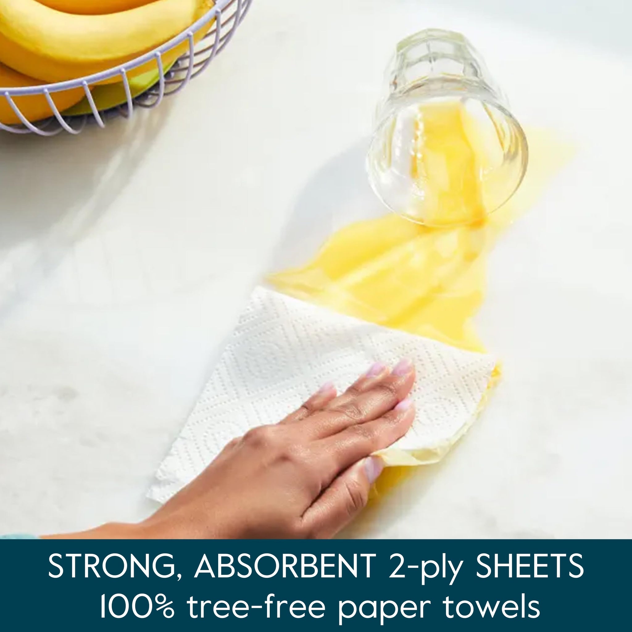 Grove Co. Bamboo Paper Towels, Tree Free & Sustainable Kitchen Paper Towels, Strong & Absorbent with Custom Select Sheets for Less Waste, Zero Plastic