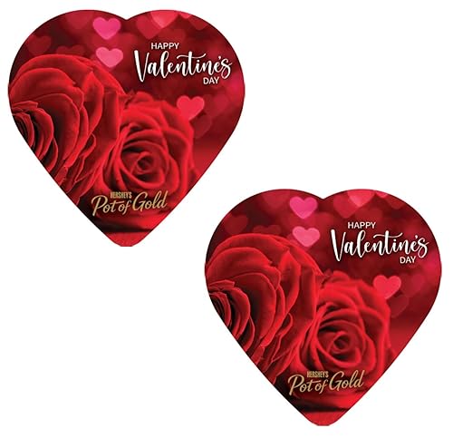 Elmer Chocolate Hershey Pot of Gold - 3.7 oz Heart Shaped Boxes - Pack of 2 - Perfect for Valentine's Day and Sharing with that Special Someone