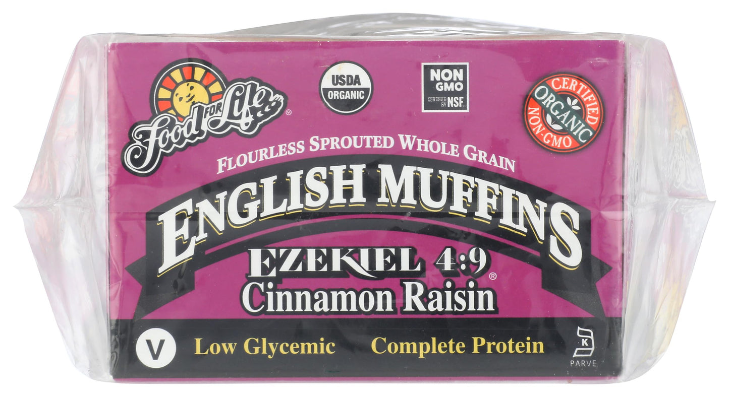 Food for Life Organic Ezekiel Cinnamon Raisin English Muffins, 16 OZ