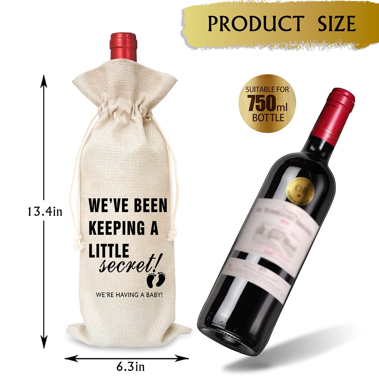 Tesedupoole Pregnancy Announcement Gift Wine Bag?1 Pc?,Gifts for best friends, colleagues, fathers, mothers, uncles, aunts, grandfathers