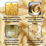 Penne Rigate Organic Italian Pasta di Gragnano I.G.P. | Pastai Gragnanesi | USDA Certified Organic| 17.6oz (500g) | Pack of 3