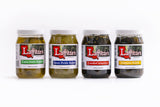 Laffitte’s Cajun Foods Gift Basket - 4 Pack Sweet & Spicy Pickles and Relish (16oz Each) | Candied Jalapeños, Jalapeño Relish, Sweet Pickle Relish