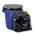 Aluf Plastics 45 Gallon 1.7 MIL (eq) Black Heavy Duty Trash Can Liners - 40" x 47" - Pack of 100 - For Contractor, Industrial, & Commercial