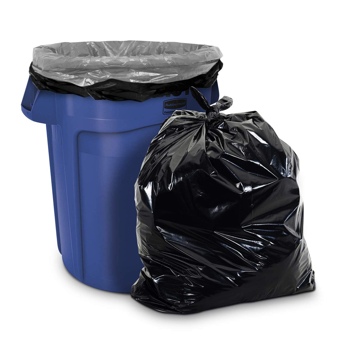 Aluf Plastics 45 Gallon 1.7 MIL (eq) Black Heavy Duty Trash Can Liners - 40" x 47" - Pack of 100 - For Contractor, Industrial, & Commercial