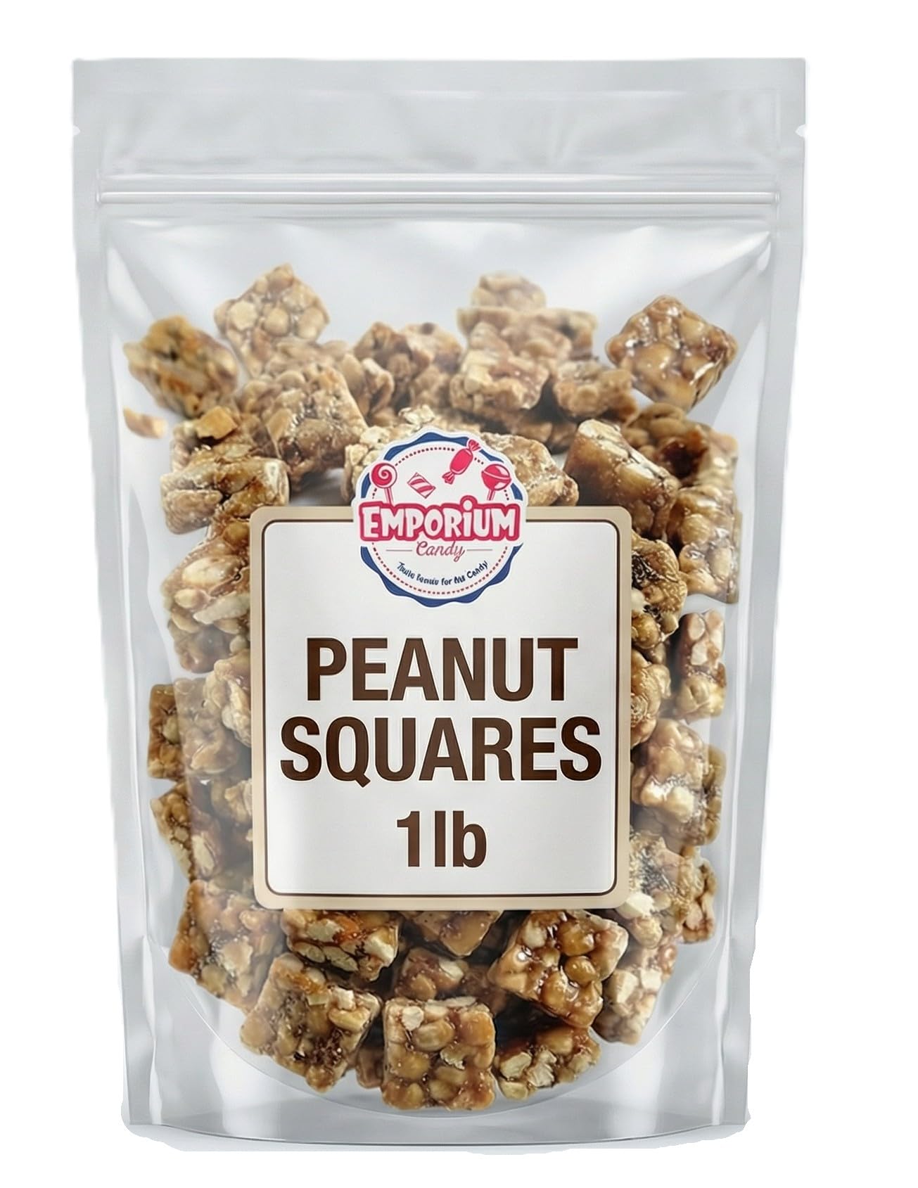 Peanut Squares - 1 lb of Fresh Sweet Crunchy Delicious Roasted Bite Size Snack