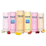 TRIP Lightly Sparkling Adaptogen Seltzer, Non-Alcoholic Mocktail with Magnesium, Ashwagandha, Lions Mane & L Theanine, No Added Sugar, Vegan, Party