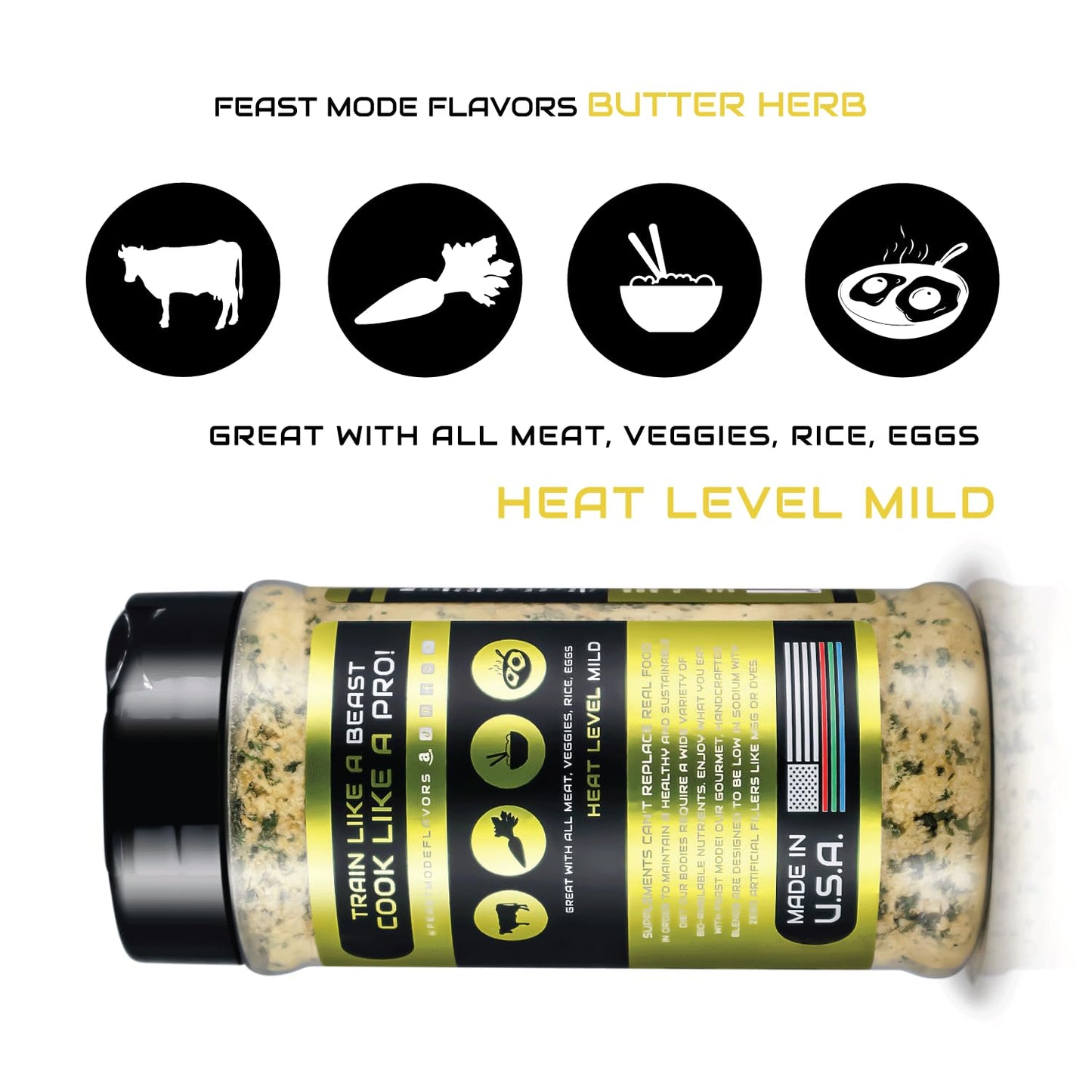 Butter Herb Seasoning | Feast Mode Flavors 10oz Master Edition | Low Sodium | Low Calorie | Zero Artificial Fillers Binders or Dyes | Natural Meal