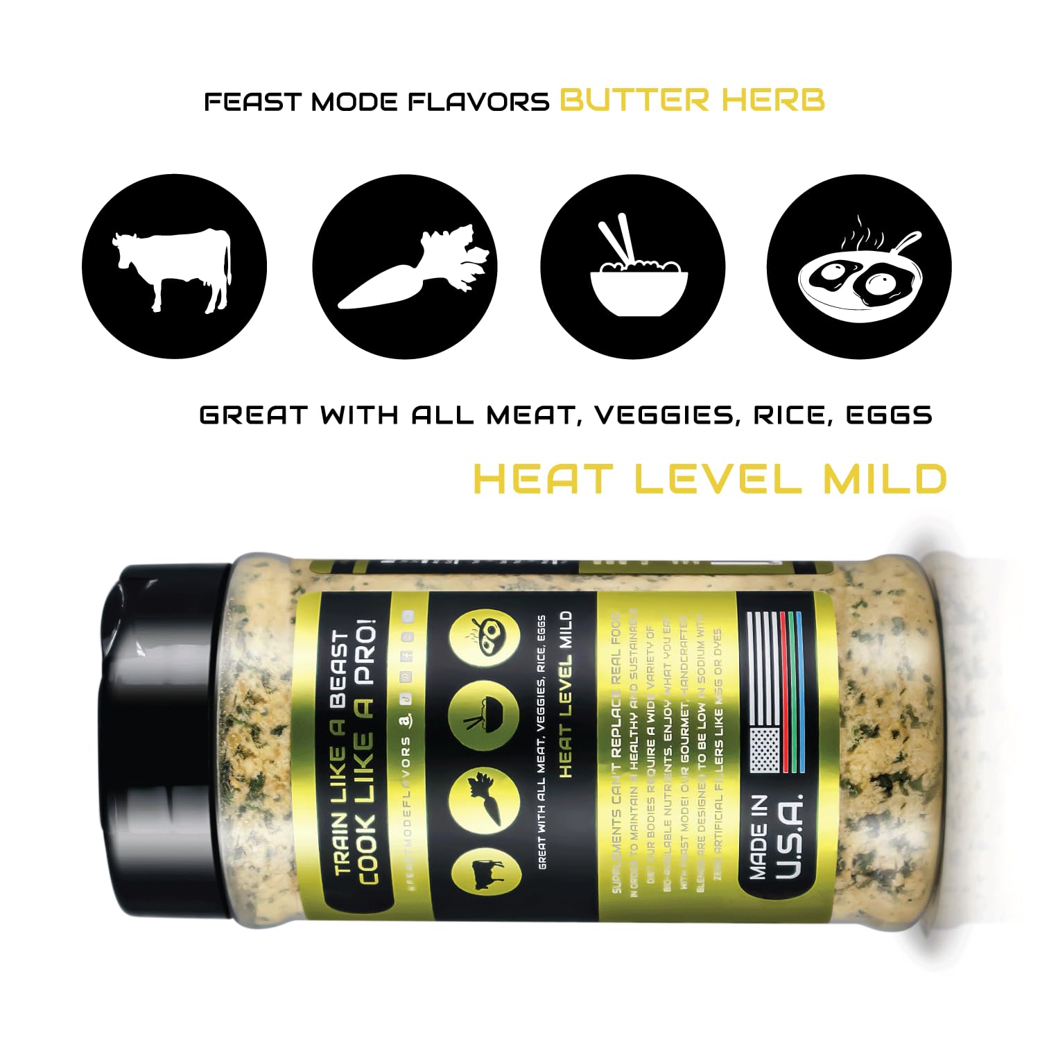 Butter Herb Seasoning | Feast Mode Flavors 10oz Master Edition | Low Sodium | Low Calorie | Zero Artificial Fillers Binders or Dyes | Natural Meal