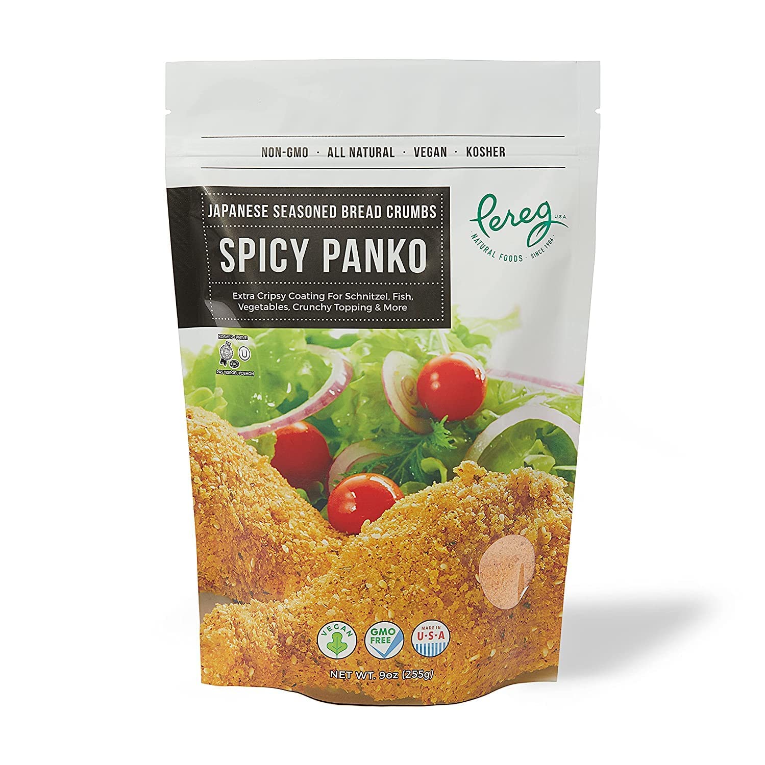 Pereg Spicy Panko Bread Crumbs - (9 Oz x 6 Pack) - Breadcrumbs with Hot Spicy Flavor - Best for Coating & Stuffing - Schnitzel, Seafood, Poultry, Vegetables, Meatballs