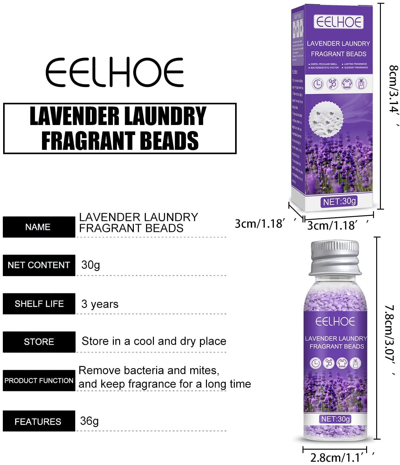 Lavender Laundry Beads, Scent Booster Beads, for Washer for Home Bathroom Long-Lasting Fresh Clean Great Smelling Clothes