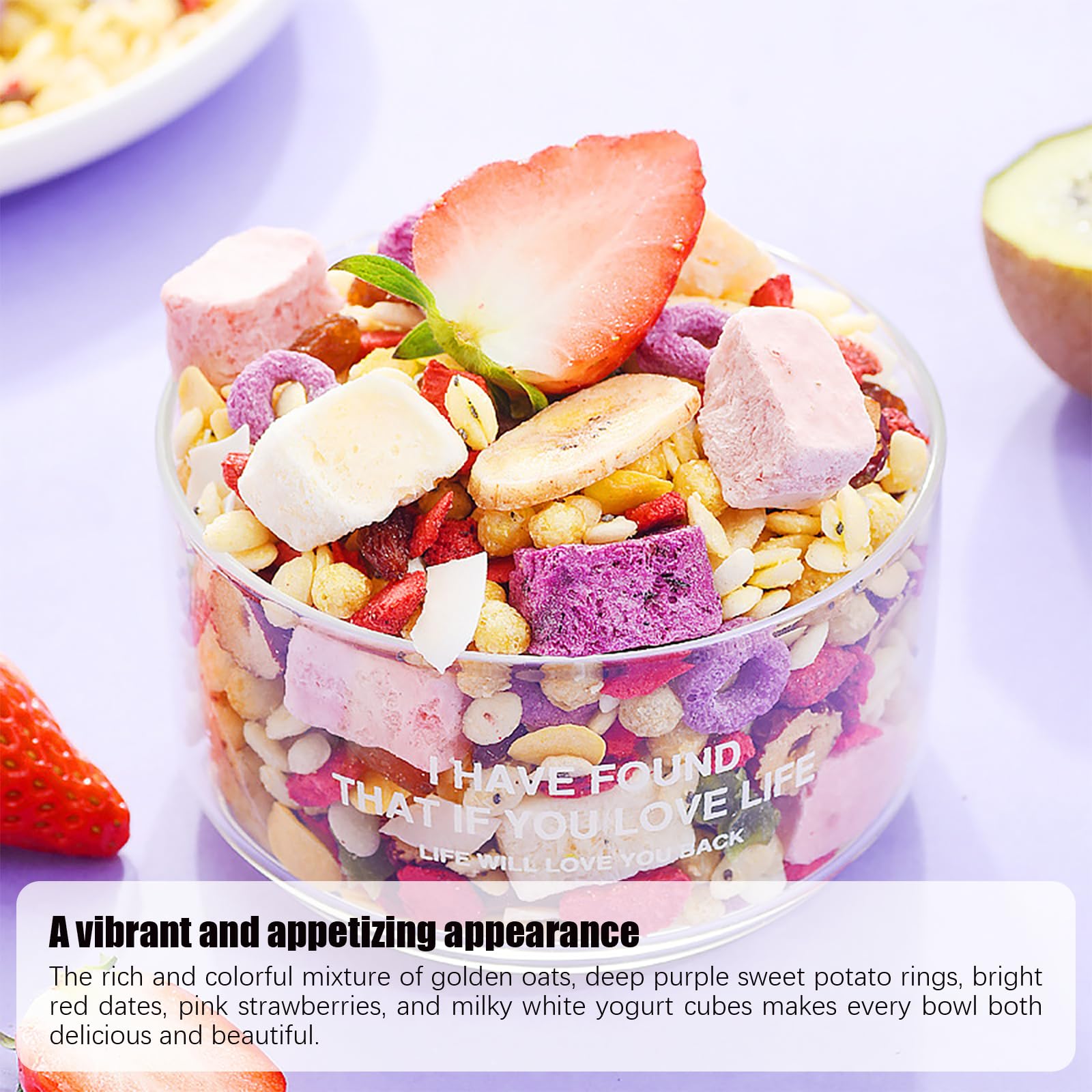 Chia Seed Yogurt Fruit Oats 400g/14.1oz Sugar Free?Breakfast/Snack.Nutritional breakfast, low sugar, Congee?Dietary Fiber